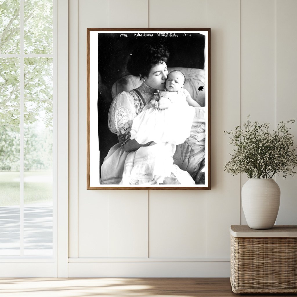 1908 Gentle Embrace: A Mother and Her Baby