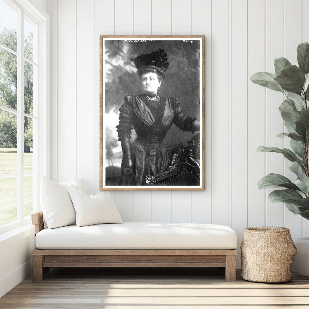 Elegant Mrs. G.R. Sheldon Posed by Vintage Chair