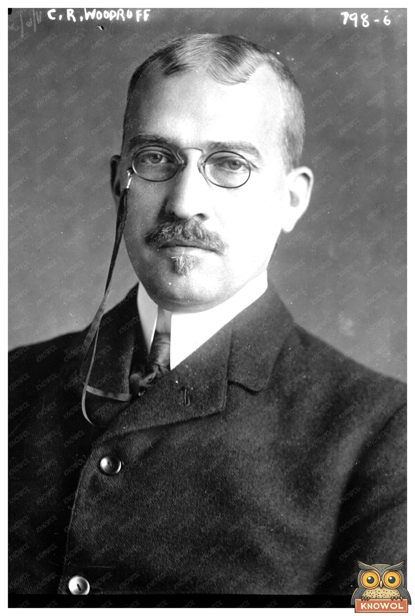 C.R. Woodruff Portrait: Vintage Glass Negative Image