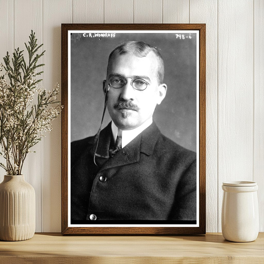 C.R. Woodruff Portrait: Vintage Glass Negative Image