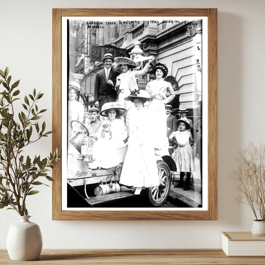 1909: Georgia Caine & Anshutz Sisters at Baseball Game