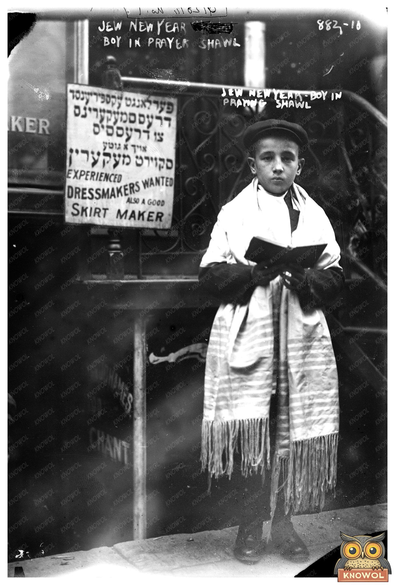 Historic Rosh Hashanah Celebration: Jewish Boy in Tallit