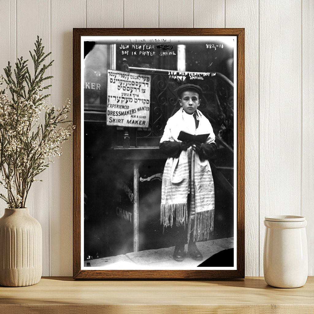 Historic Rosh Hashanah Celebration: Jewish Boy in Tallit