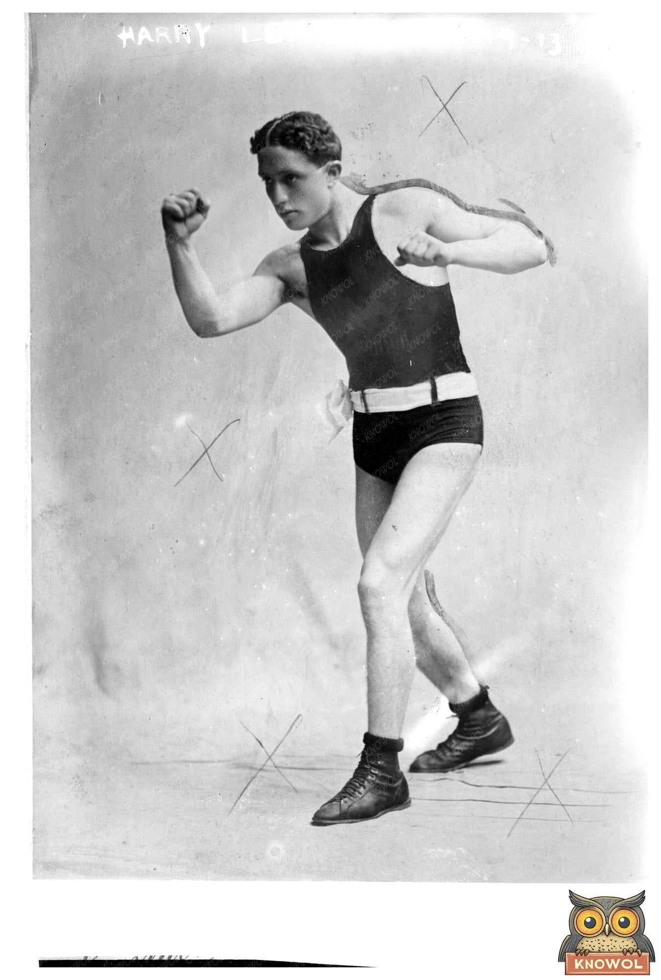 1909 Vintage Boxing Portrait of Star Harry Lewis