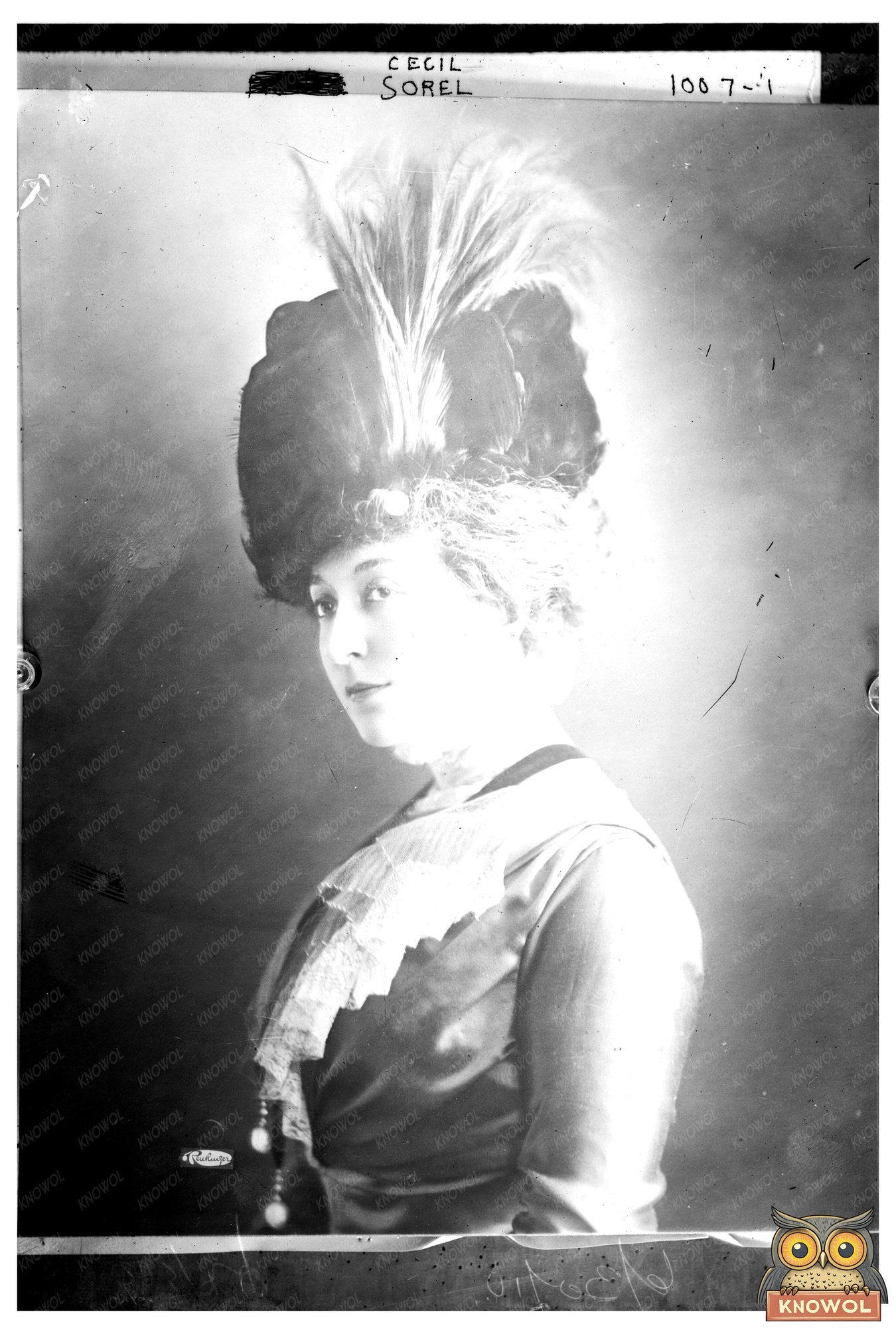 Elegant Portrait of Theater Star Cecil Sorel, 1910