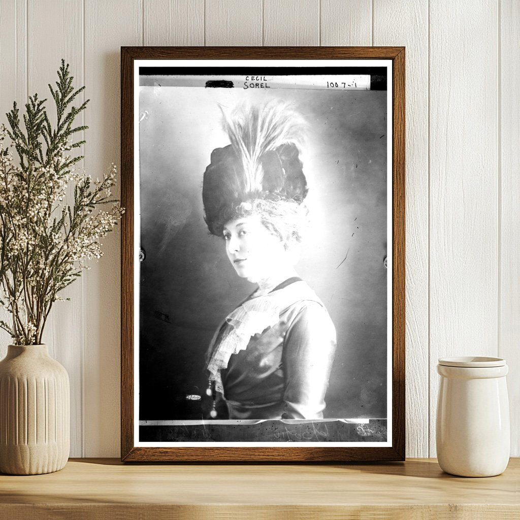 Elegant Portrait of Theater Star Cecil Sorel, 1910