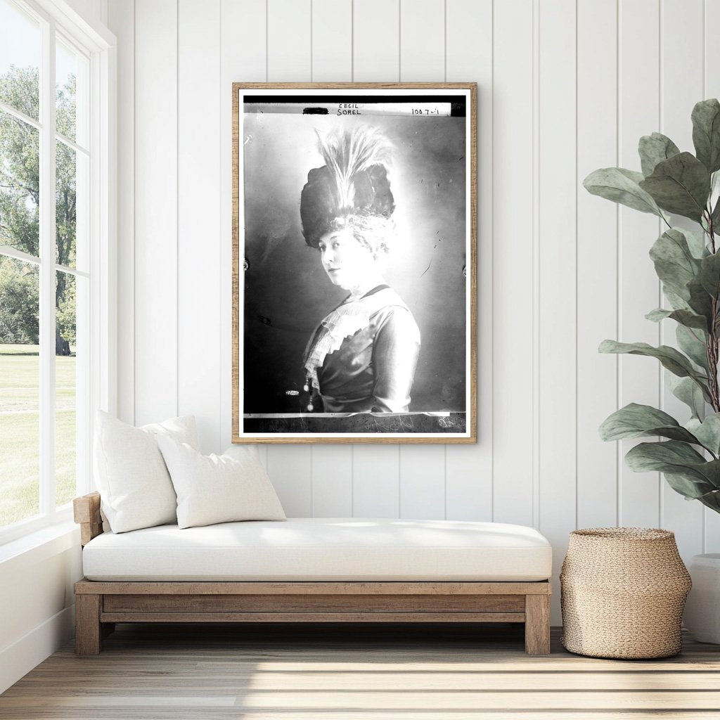 Elegant Portrait of Theater Star Cecil Sorel, 1910