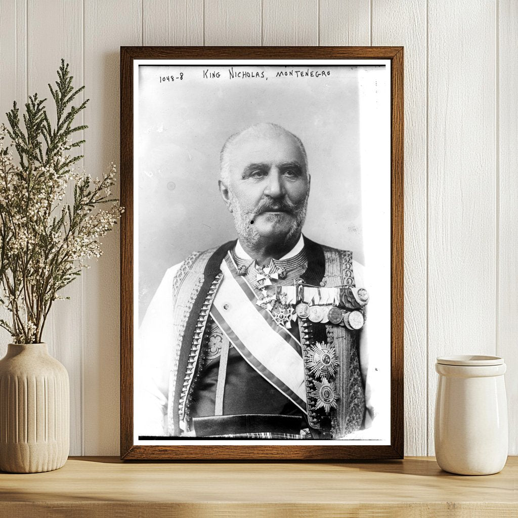 Majestic Portrait of King Nicholas, Montenegros Royal Leader