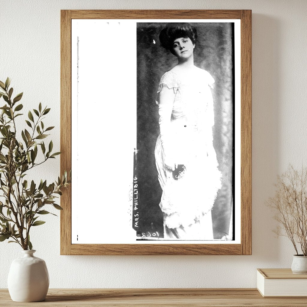 Elegant Portrait of Early 20th Century Society Woman