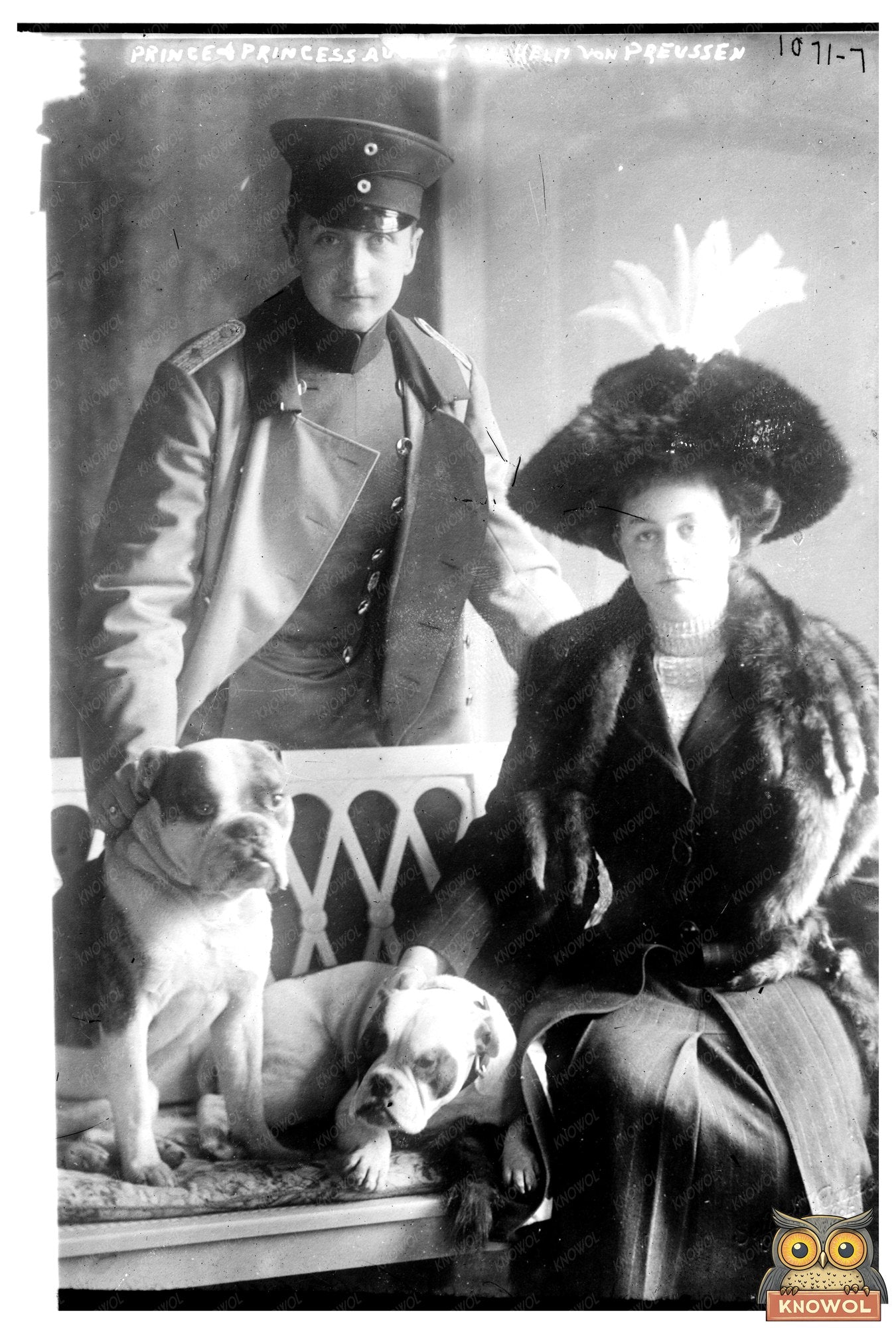 Royal Hohenzollern Couple with Beloved Dogs, 1912