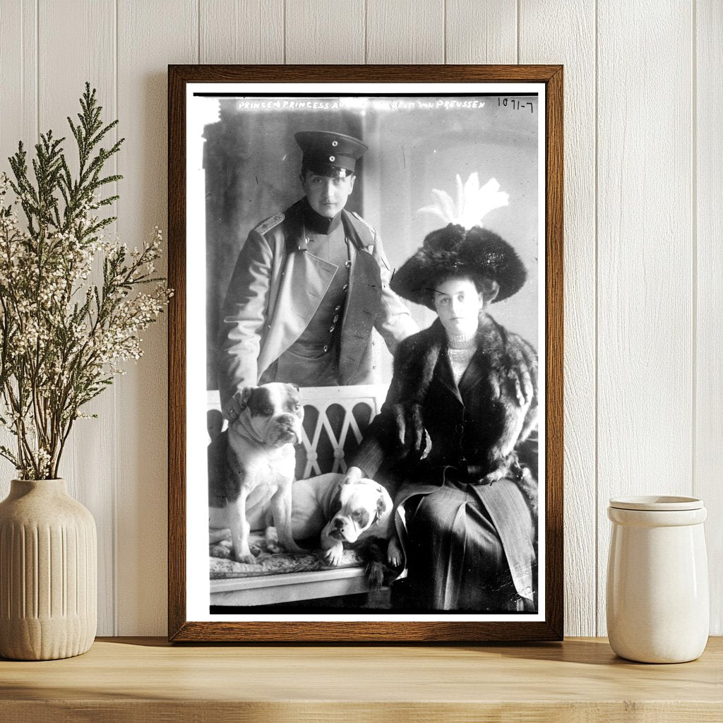 Royal Hohenzollern Couple with Beloved Dogs, 1912