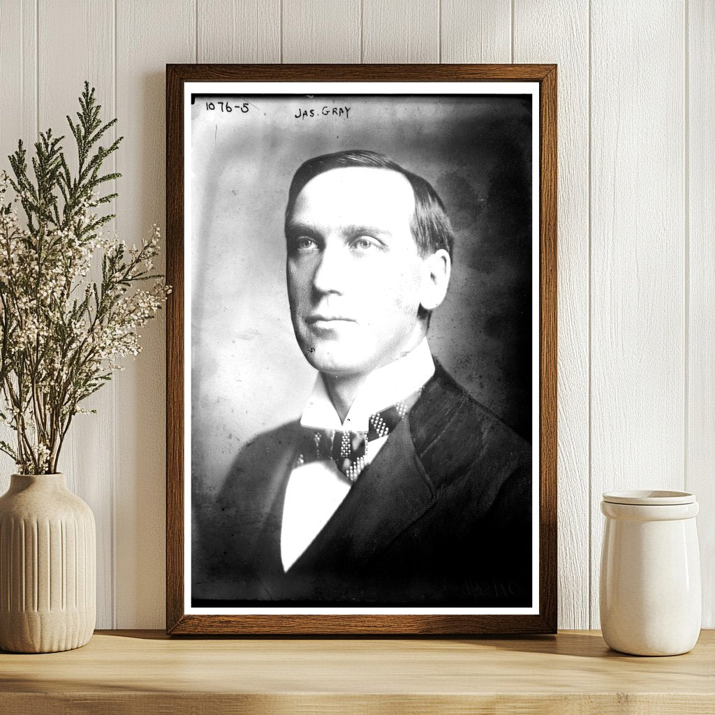 Jas. Grey: Iconic 1910 Portrait of Early 20th-Century Style