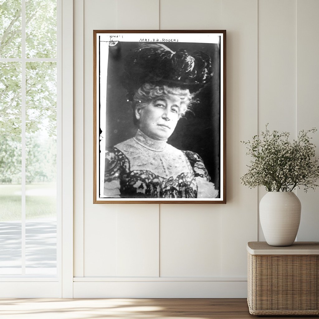 Elegant Portrait of Mrs. H.H. Rogers in Vintage Style