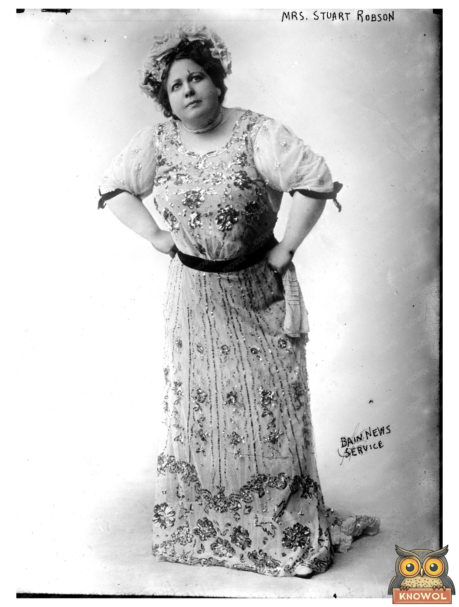 1920s Theater Elegance: Portrait of Mrs. Stuart Robson