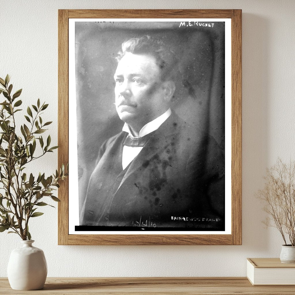 Early 20th Century Portrait of M.E. Ruchet, 1910