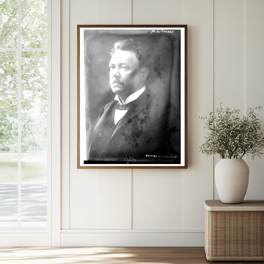 Early 20th Century Portrait of M.E. Ruchet, 1910