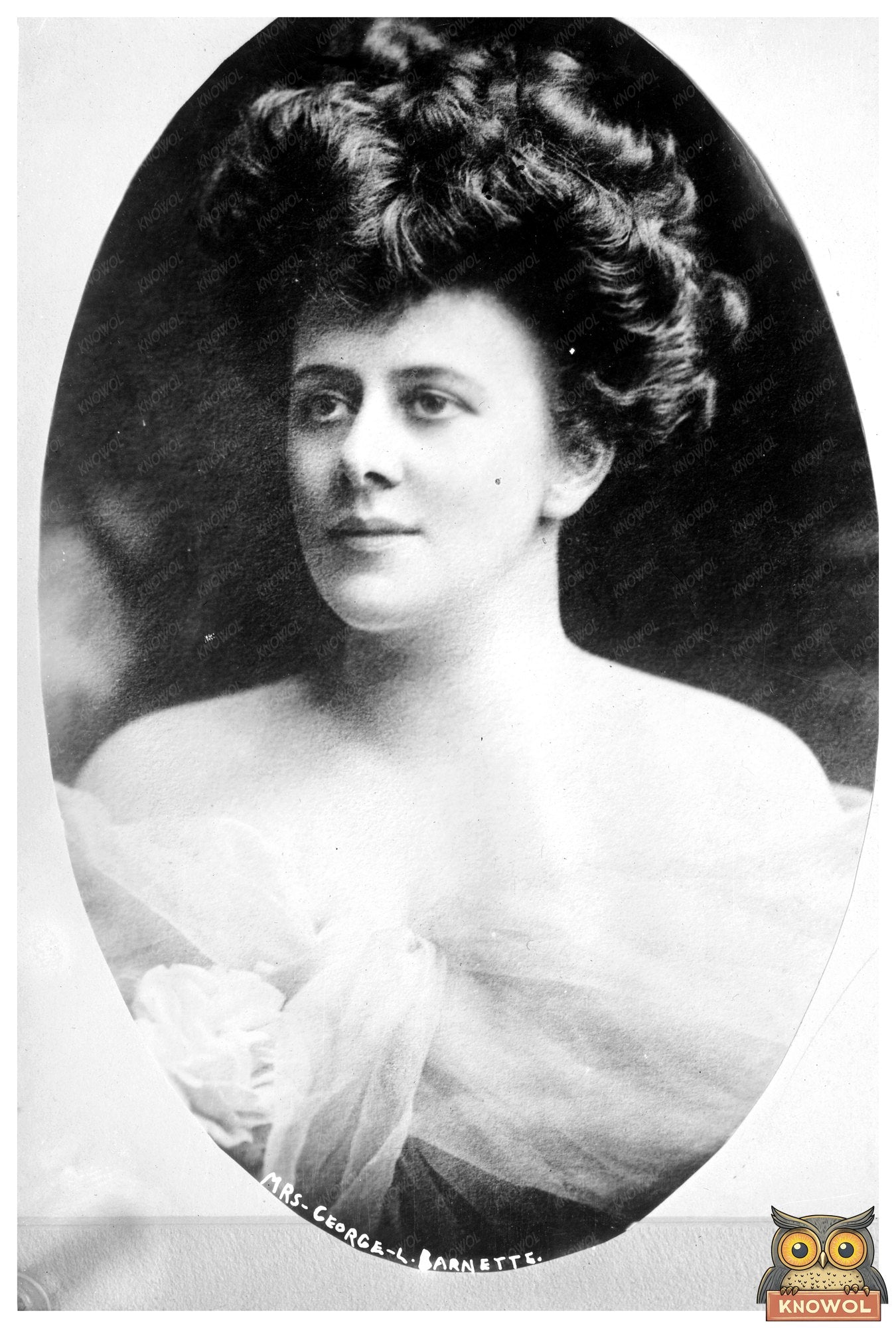 Elegant Portrait of Mrs. George L. Barnette, 20th Century