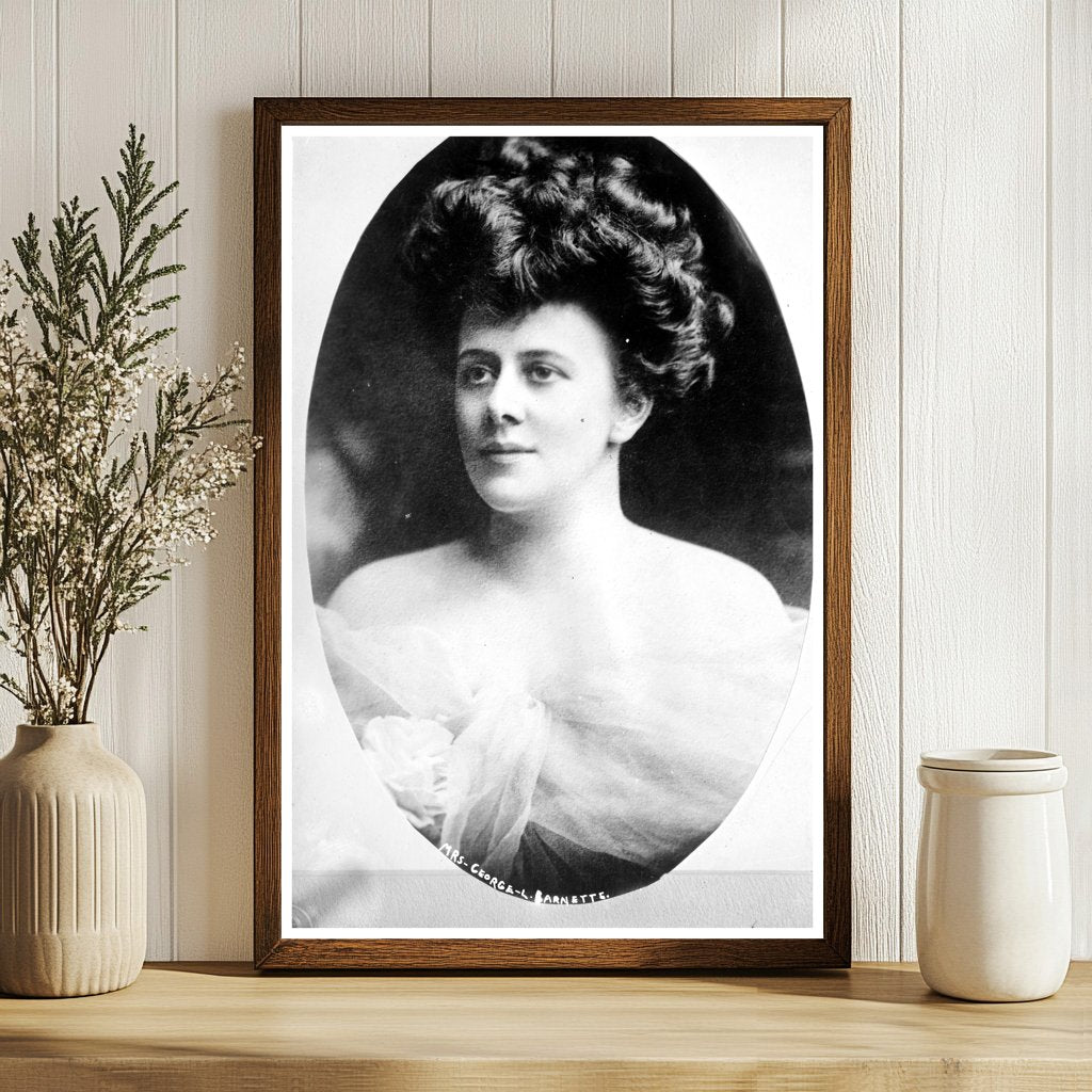 Elegant Portrait of Mrs. George L. Barnette, 20th Century