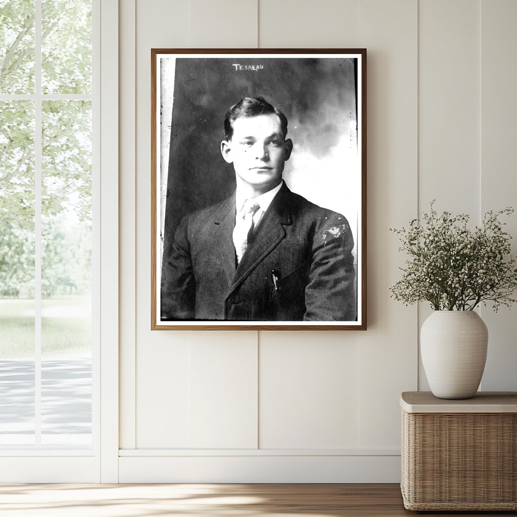 1910 Baseball Star Jeff Tesreau in Action