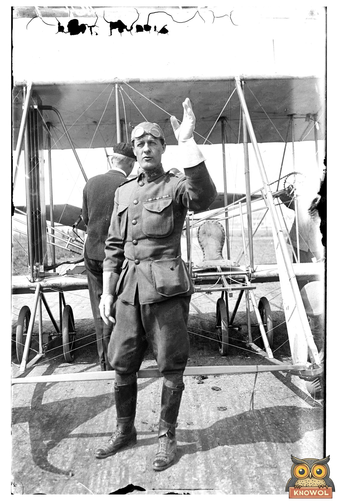 Historic Aviation Pioneer: Captain in Front of Seaplane