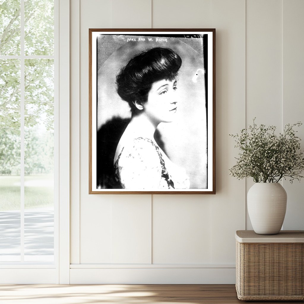 Elegant Portrait of Mrs. Ava W. Astor, 19th Century