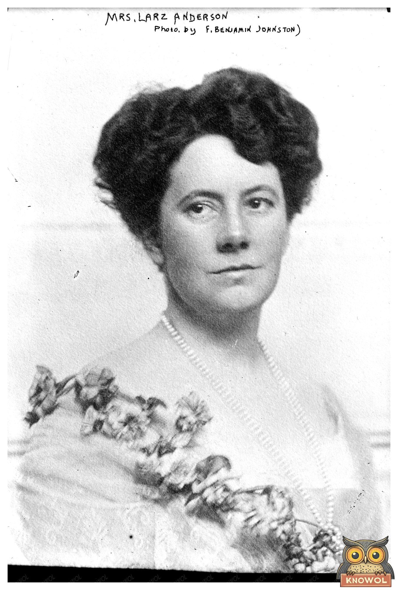 Elegant Portrait of Mrs. Larz Anderson in Fashionable Attire