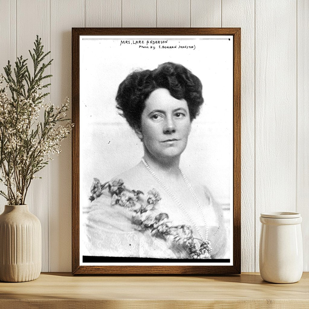 Elegant Portrait of Mrs. Larz Anderson in Fashionable Attire
