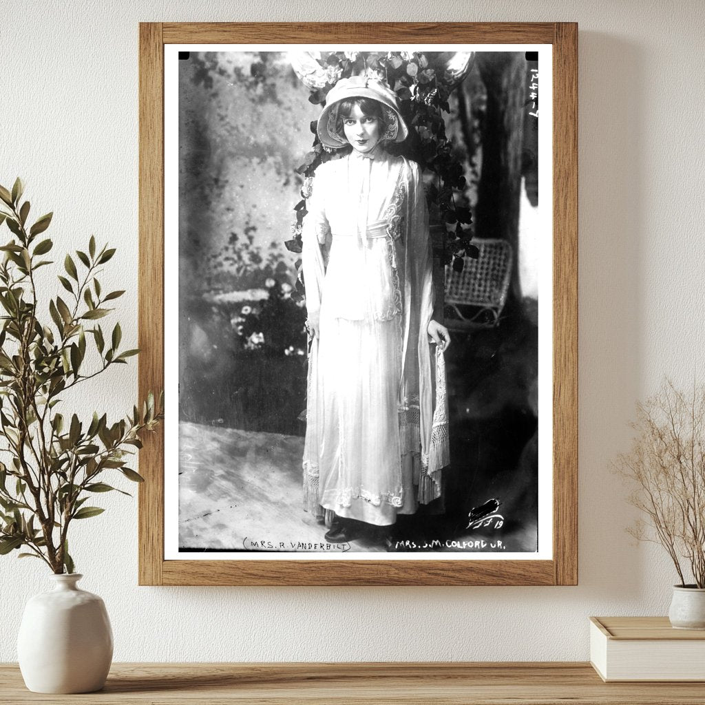 Elegant Portrait of Mrs. S.M. Colford in Vintage Glass