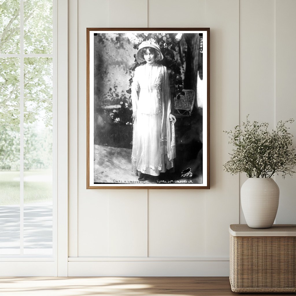 Elegant Portrait of Mrs. S.M. Colford in Vintage Glass