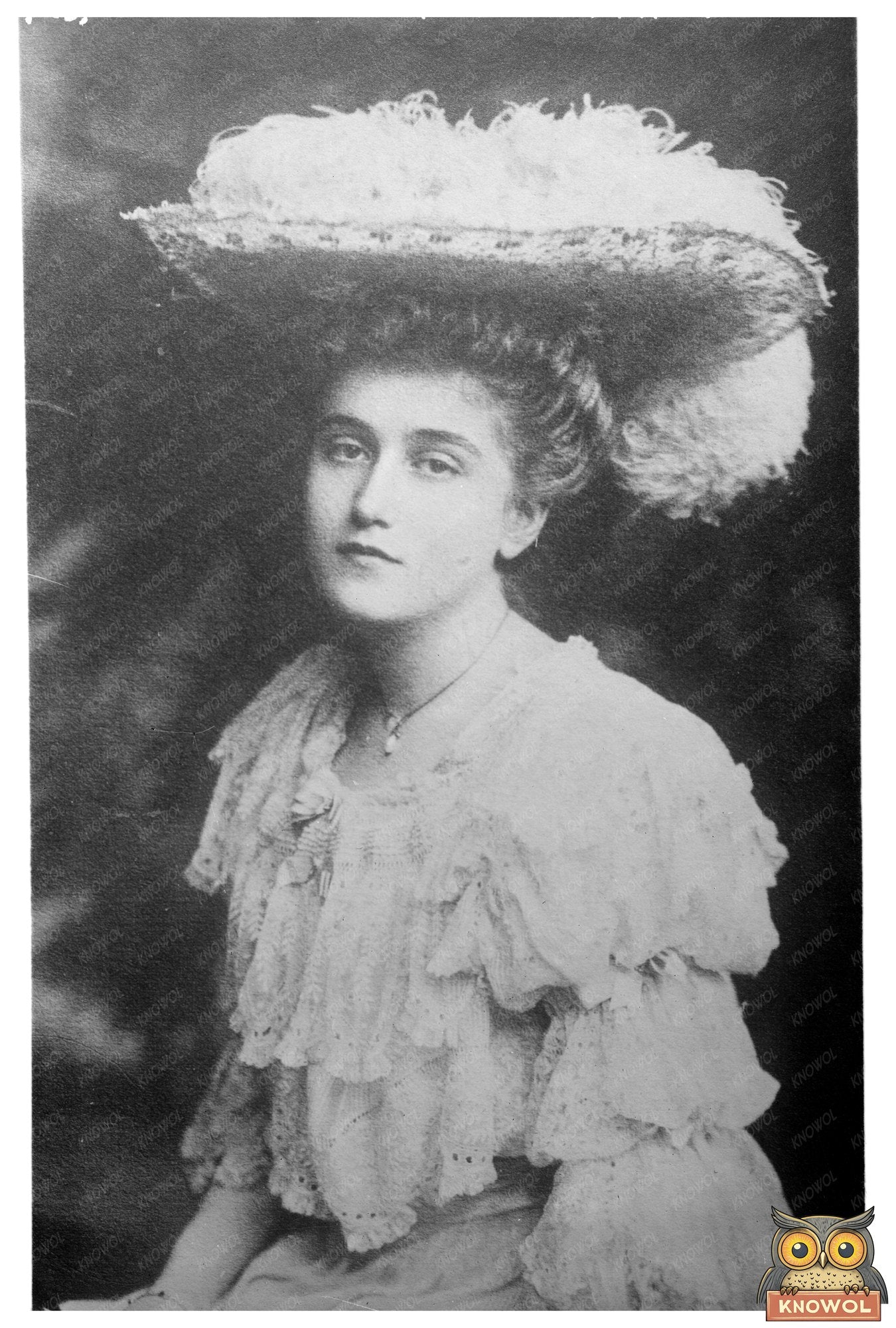 Elegant Portrait of Early 20th Century Socialite