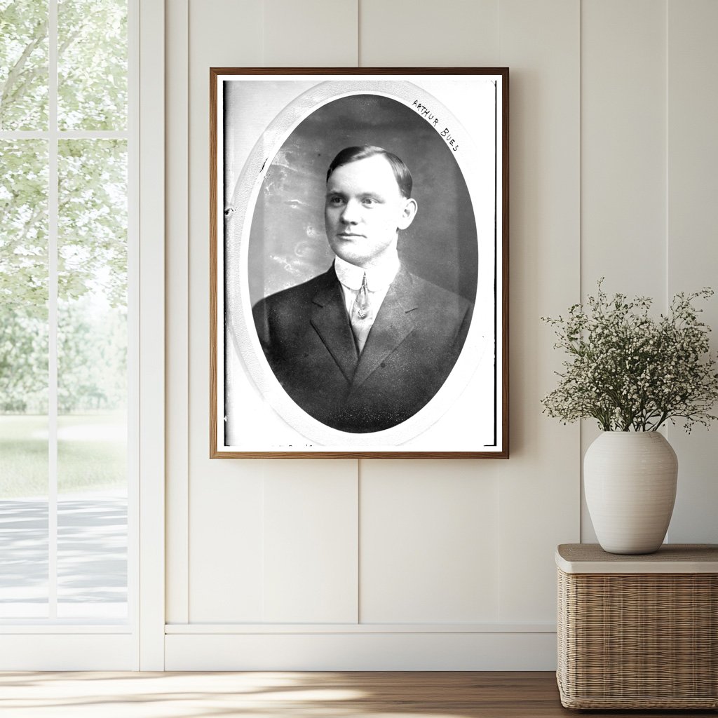 1914 Vintage Baseball Portrait of Arthur Bues