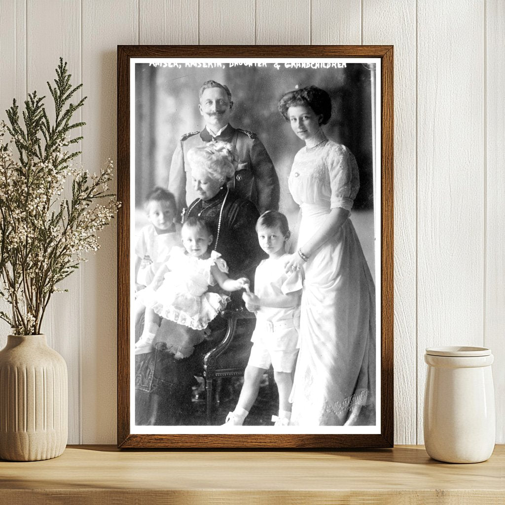 German Royal Family Portrait: Kaiser, Kaiserin & Kin