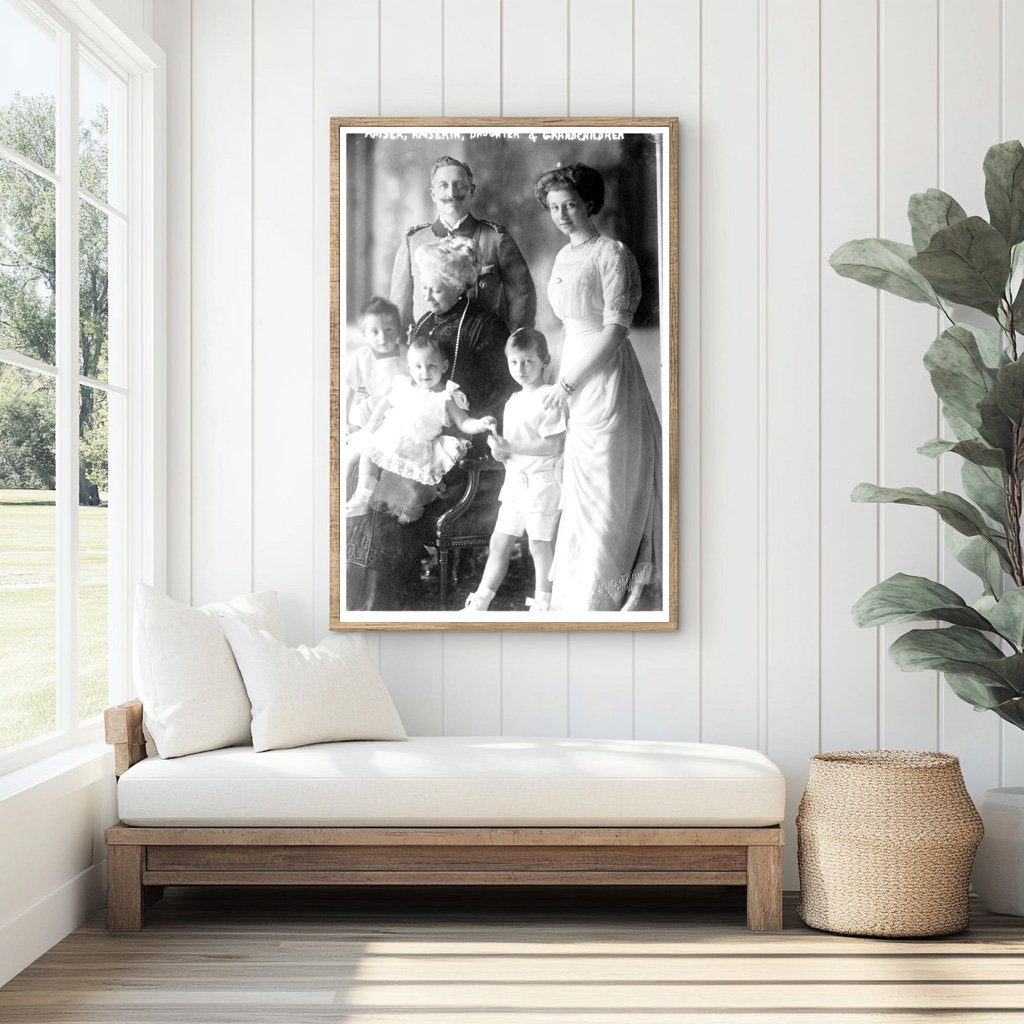 German Royal Family Portrait: Kaiser, Kaiserin & Kin