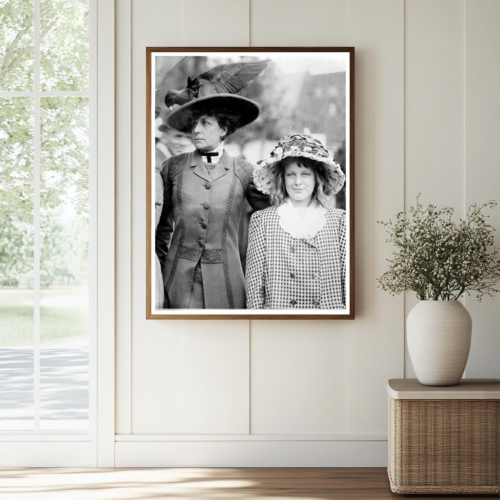 Elegant Mother-Daughter Duo in Early 20th Century