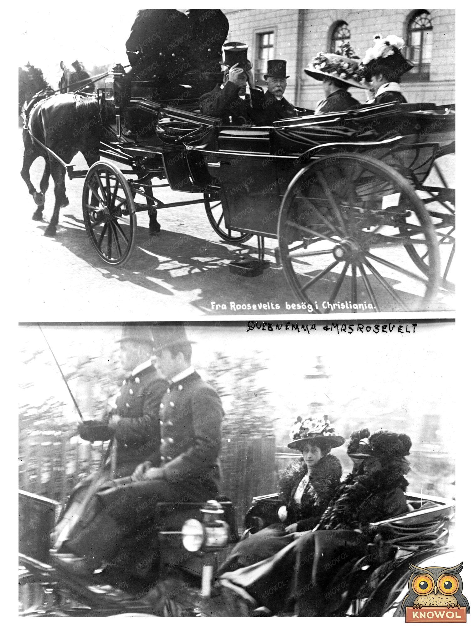 Queen Emma and Eleanor Roosevelt in a Carriage