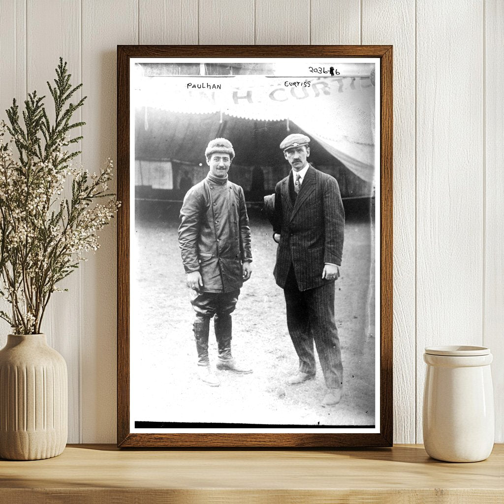 Early Aviation Pioneers: Curtiss & Paulhan In Flight