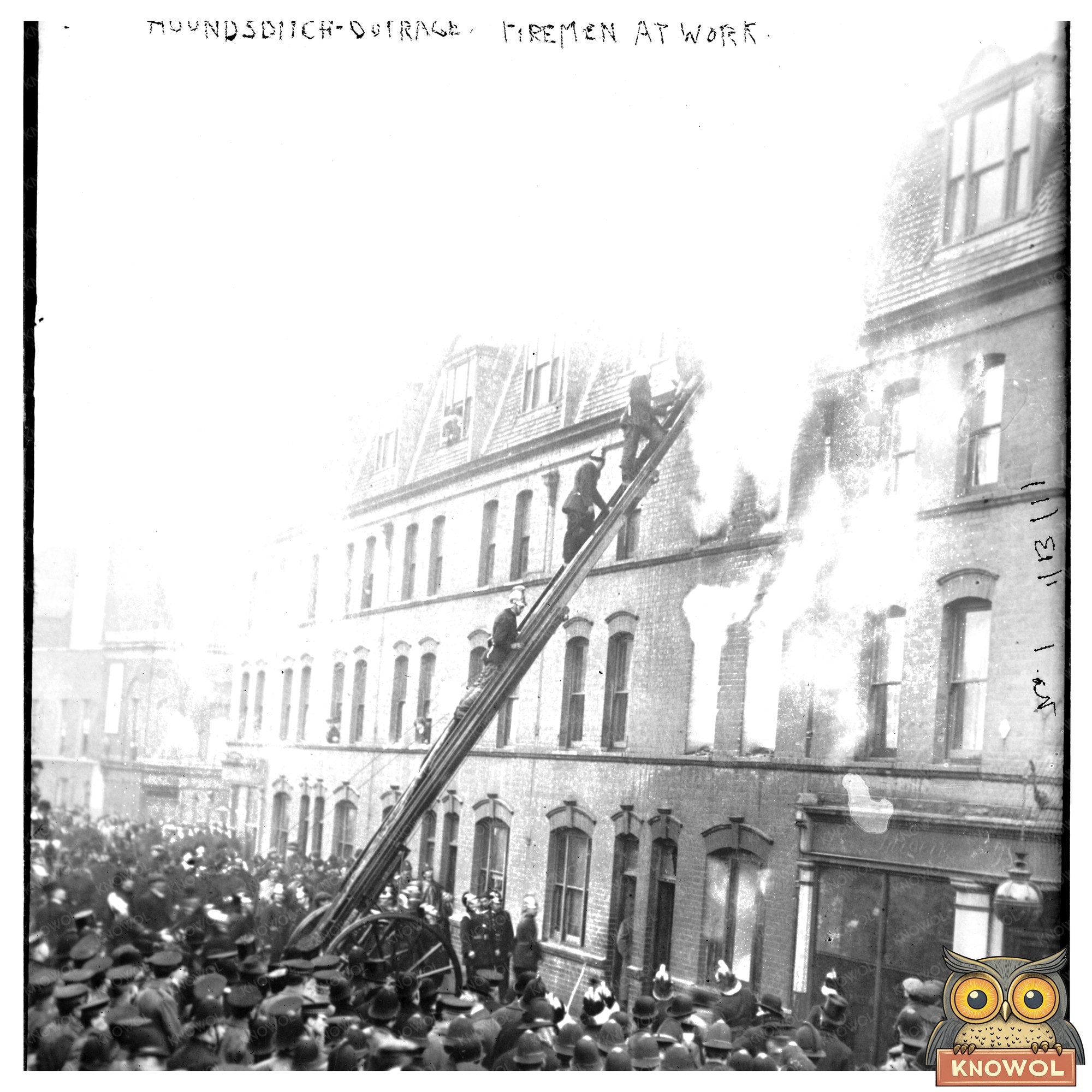 Hounsditch Outrage: Brave Firemen Battle Flames