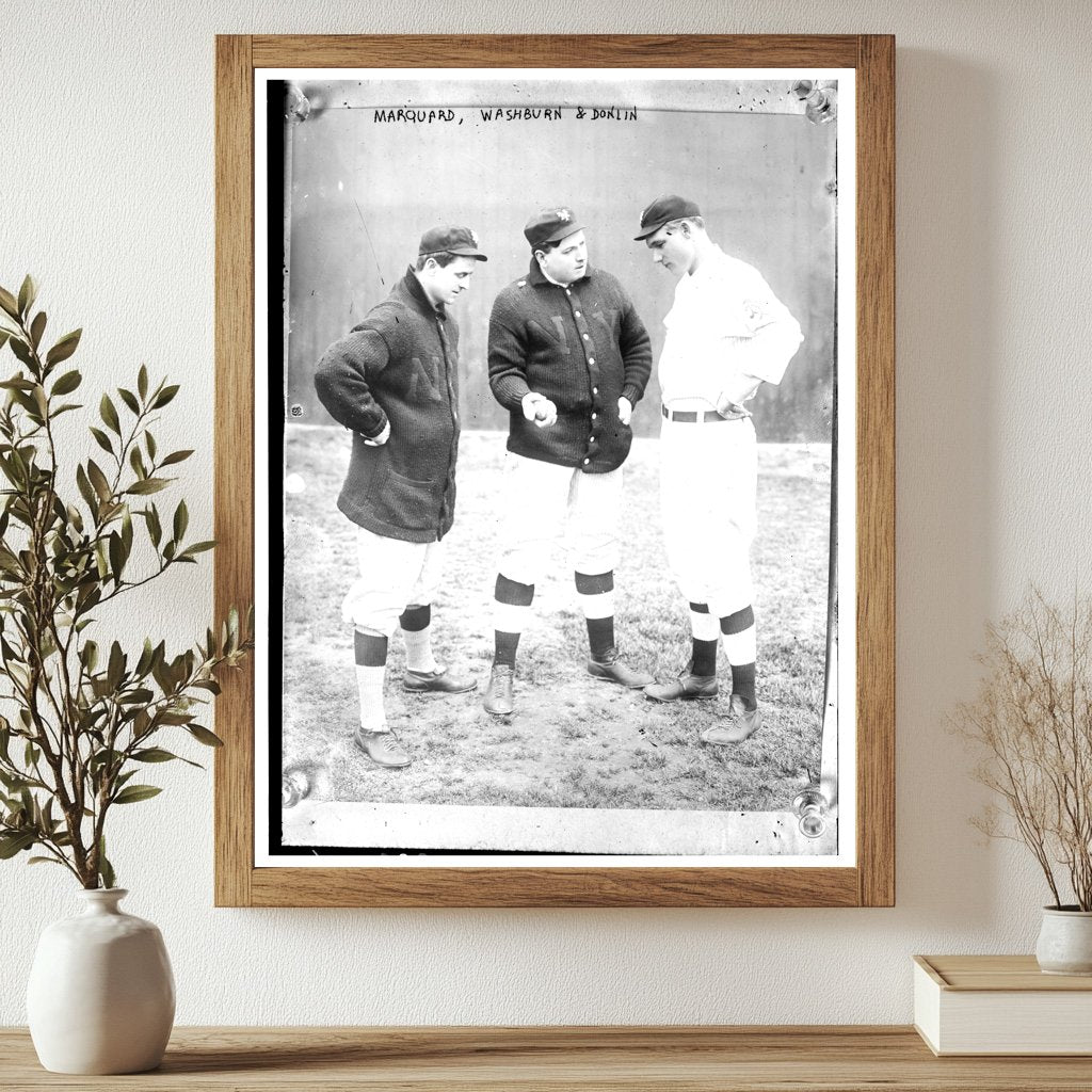 Legendary 1911 Baseball Trio: Marquard, Donlin, Washburn