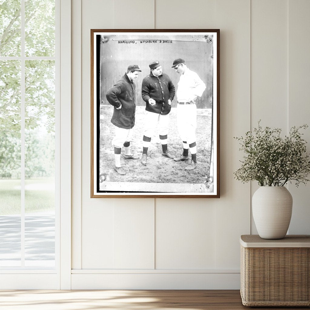 Legendary 1911 Baseball Trio: Marquard, Donlin, Washburn