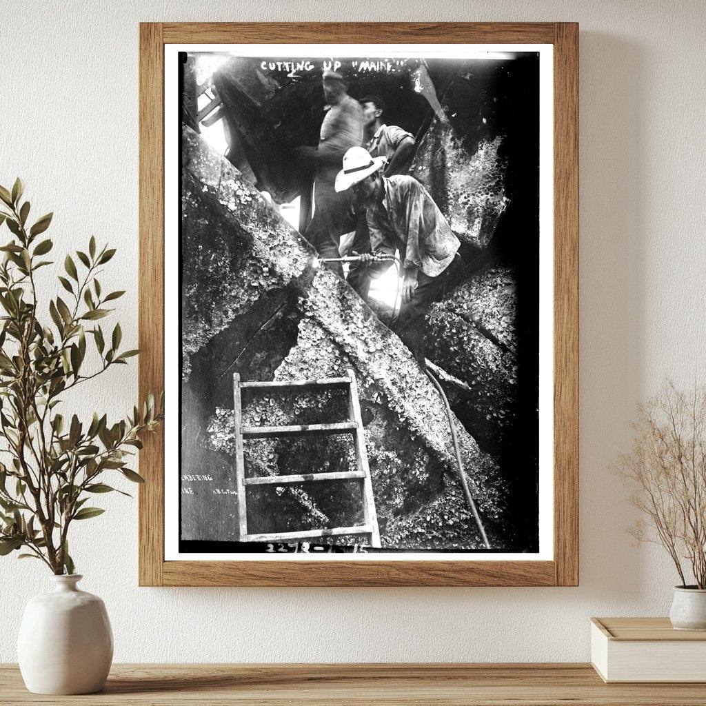 Vintage Maritime Scene of Maines Shipbuilding Era