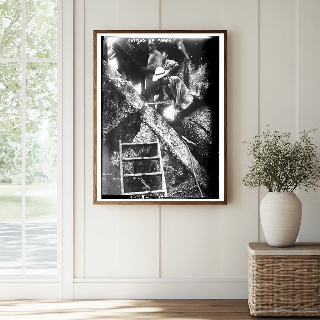 Vintage Maritime Scene of Maines Shipbuilding Era
