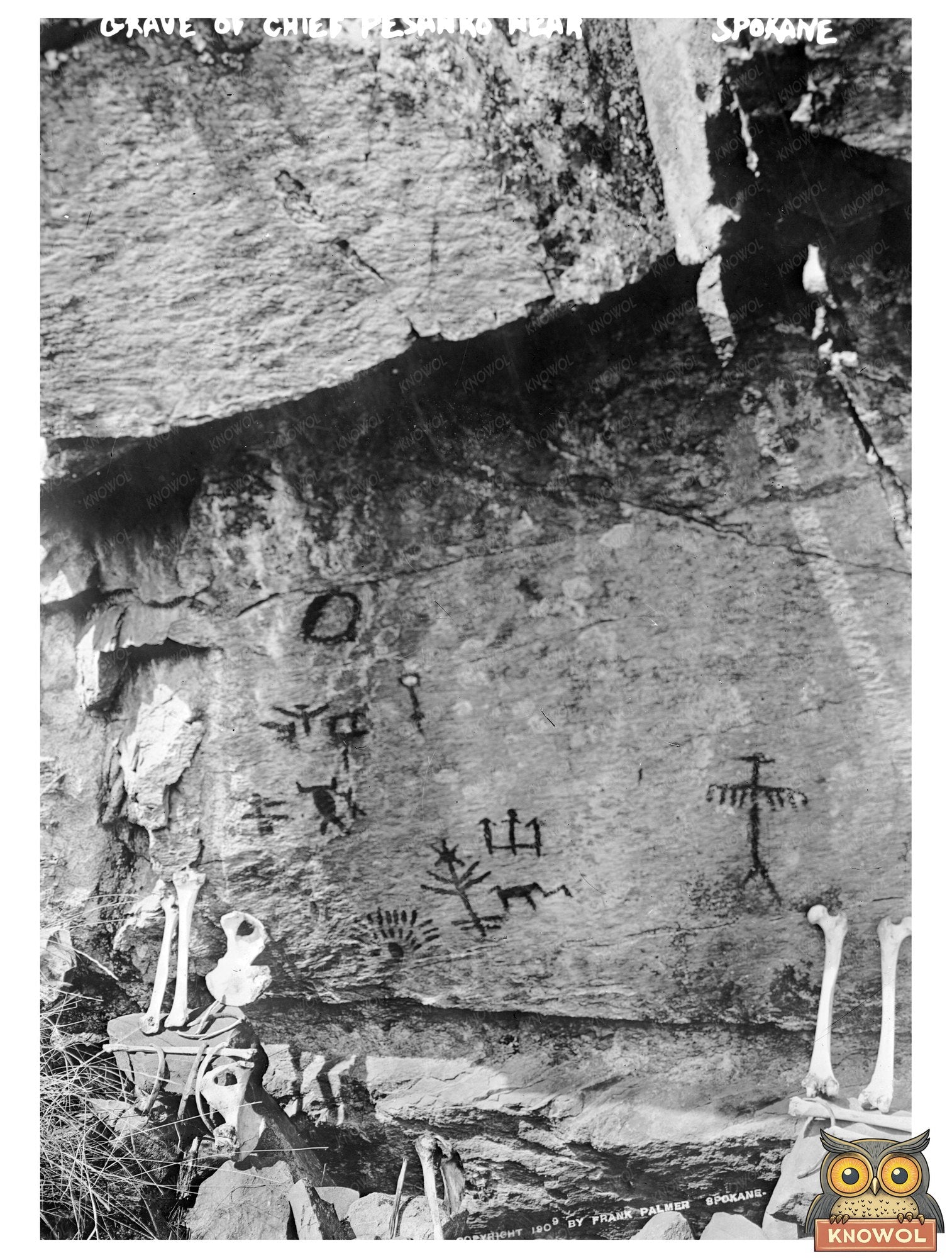 Historic Grave of Spokane Tribe Chief, Early 1900s