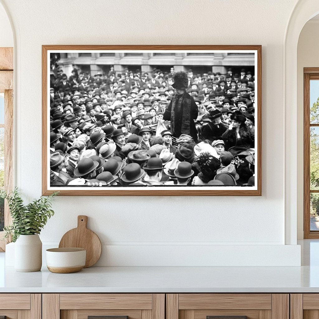 Emmeline Pankhurst Advocating for Women’s Rights on Wall St.