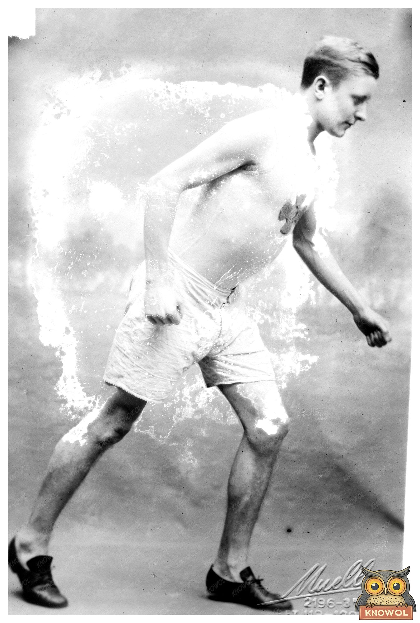 Track Star in Action: Early 1900s Athletic Spirit