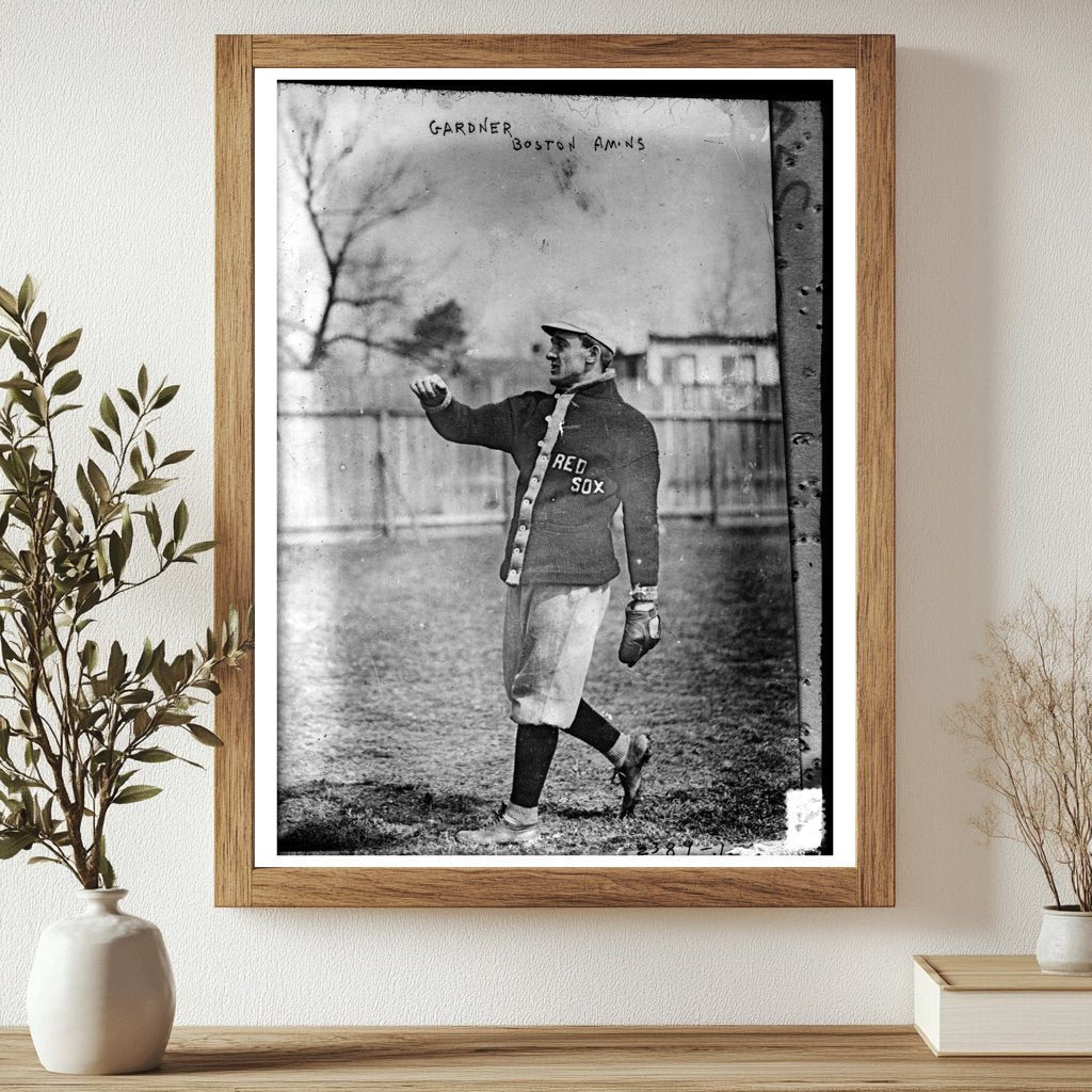 1912 Boston Red Sox Star Larry Gardner Action Shot