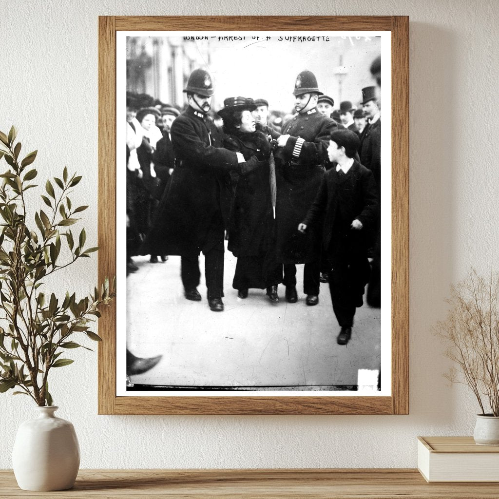 Bold Suffragette Arrest in Early 20th Century London