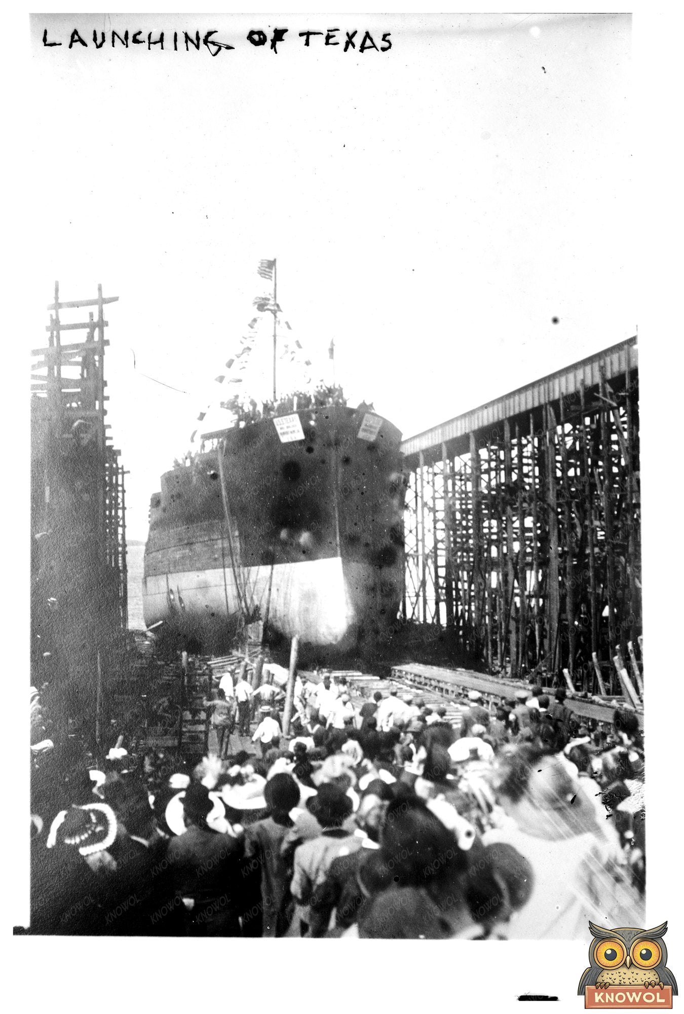 Historic Launch of the USS Texas Battleship