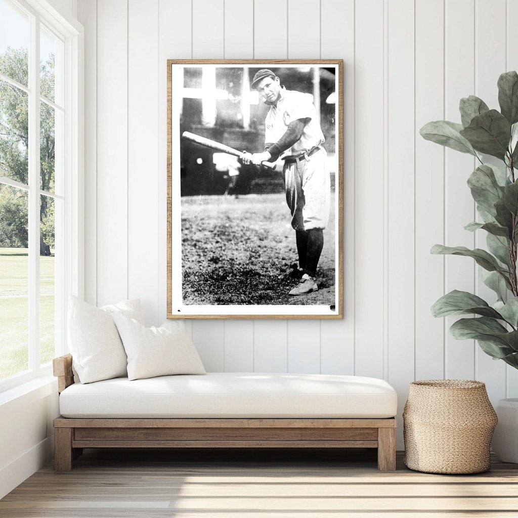 1908 Cincinnati Baseball Star in Action