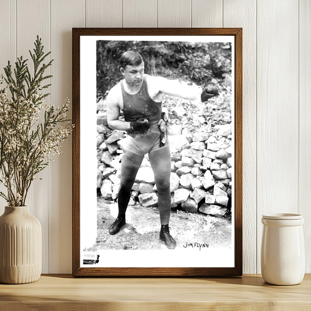 Fierce Boxer Jim Flynn in Action, 1910-1915