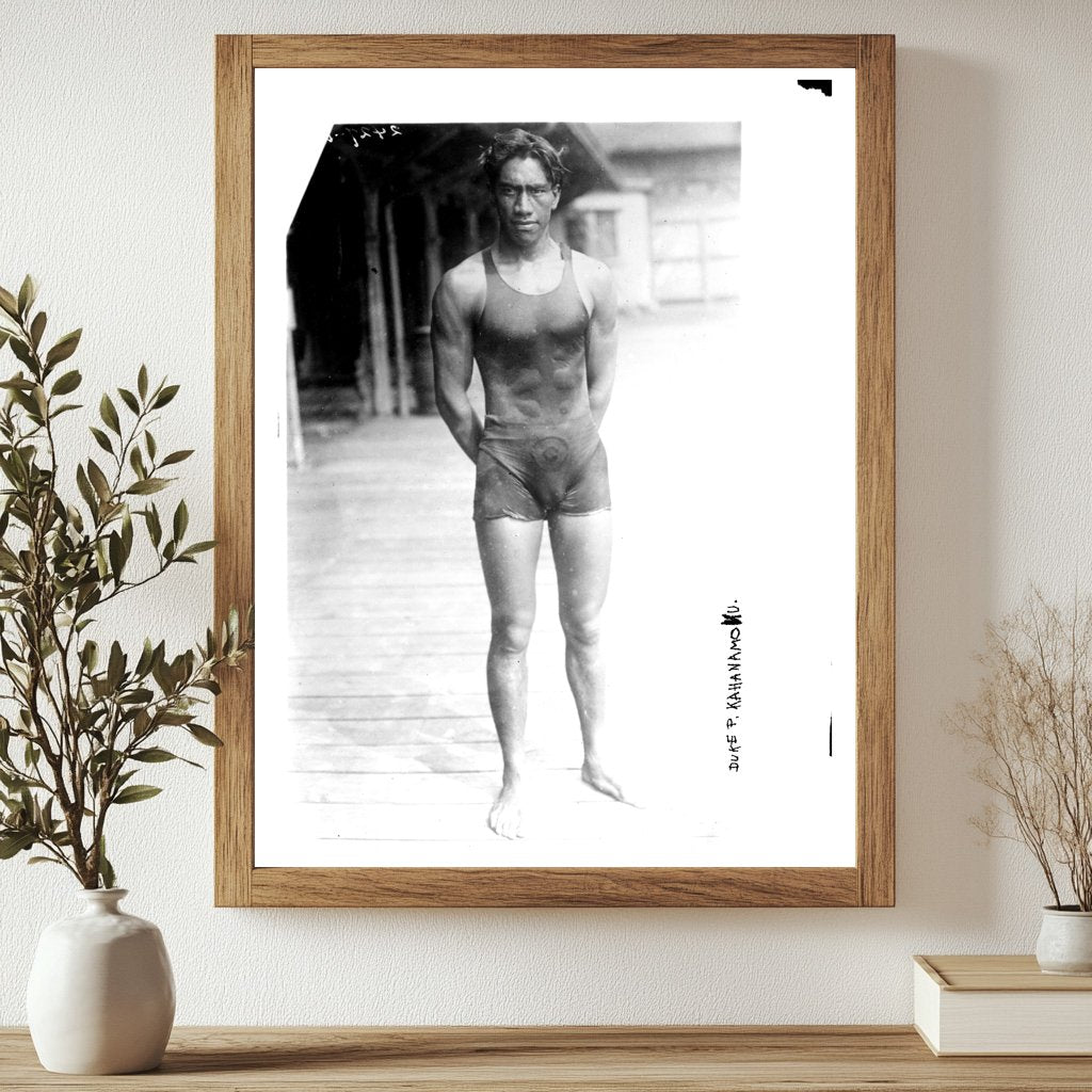 Surfing Legend Duke Kahanamoku in Historic Moment